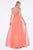 Cinderella Divine - Sleeveless Bedazzled Plunging V-neck A-line Dress Special Occasion Dress