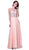 Cinderella Divine - Sleeveless Illusion Metallic Appliqued A-Line Gown Special Occasion Dress 2 / Peach
