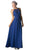 Cinderella Divine - Sleeveless Ruched Halter A-line Dress Special Occasion Dress XS / Royal