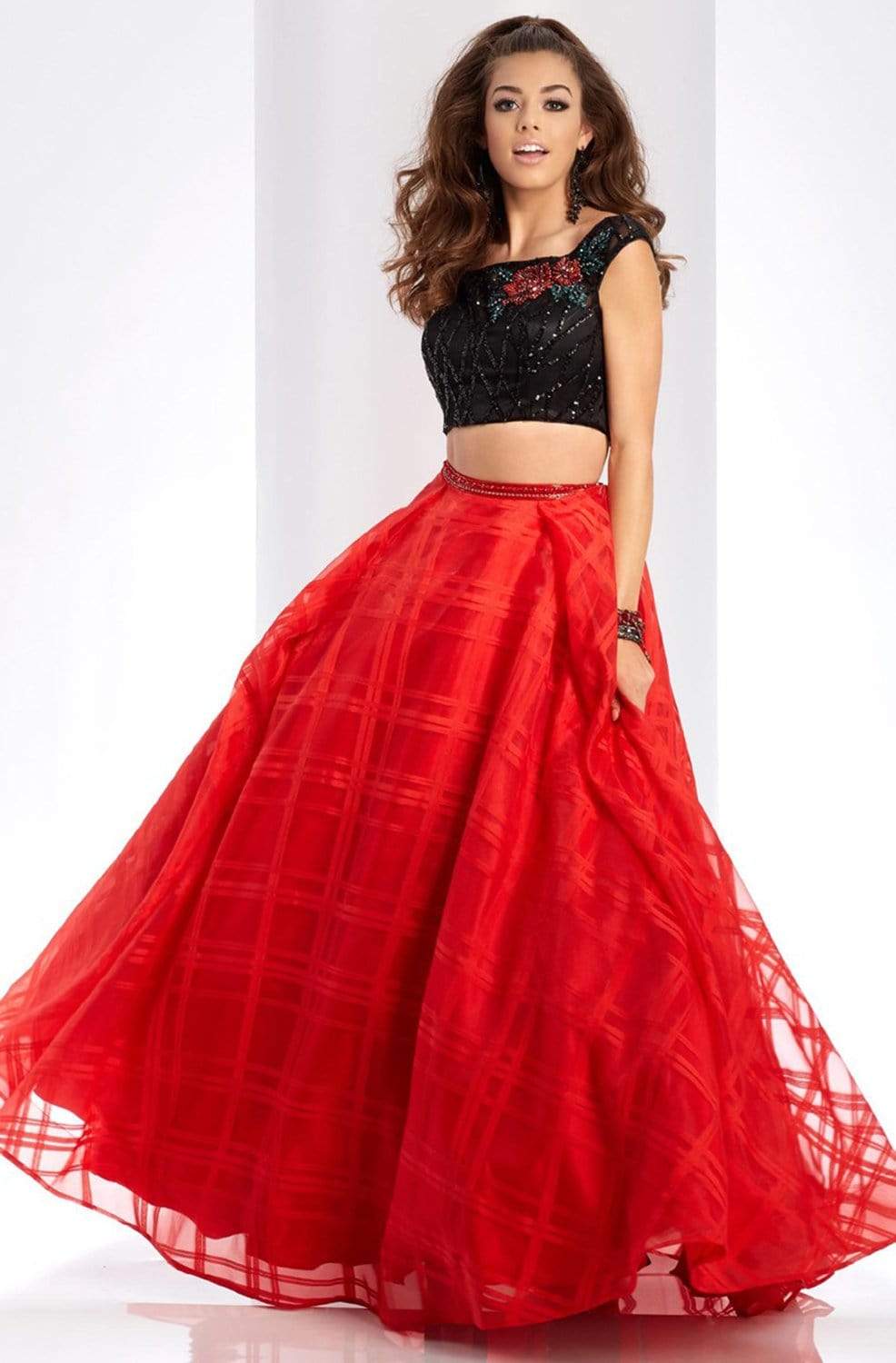 red plaid prom dress Classic Plaid Fit and Flare Halter Shirt Dress - Red Multi