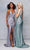 Clarisse - 3766 V Neck Strappy Back Glitter Knit Evening Gown Evening Dresses
