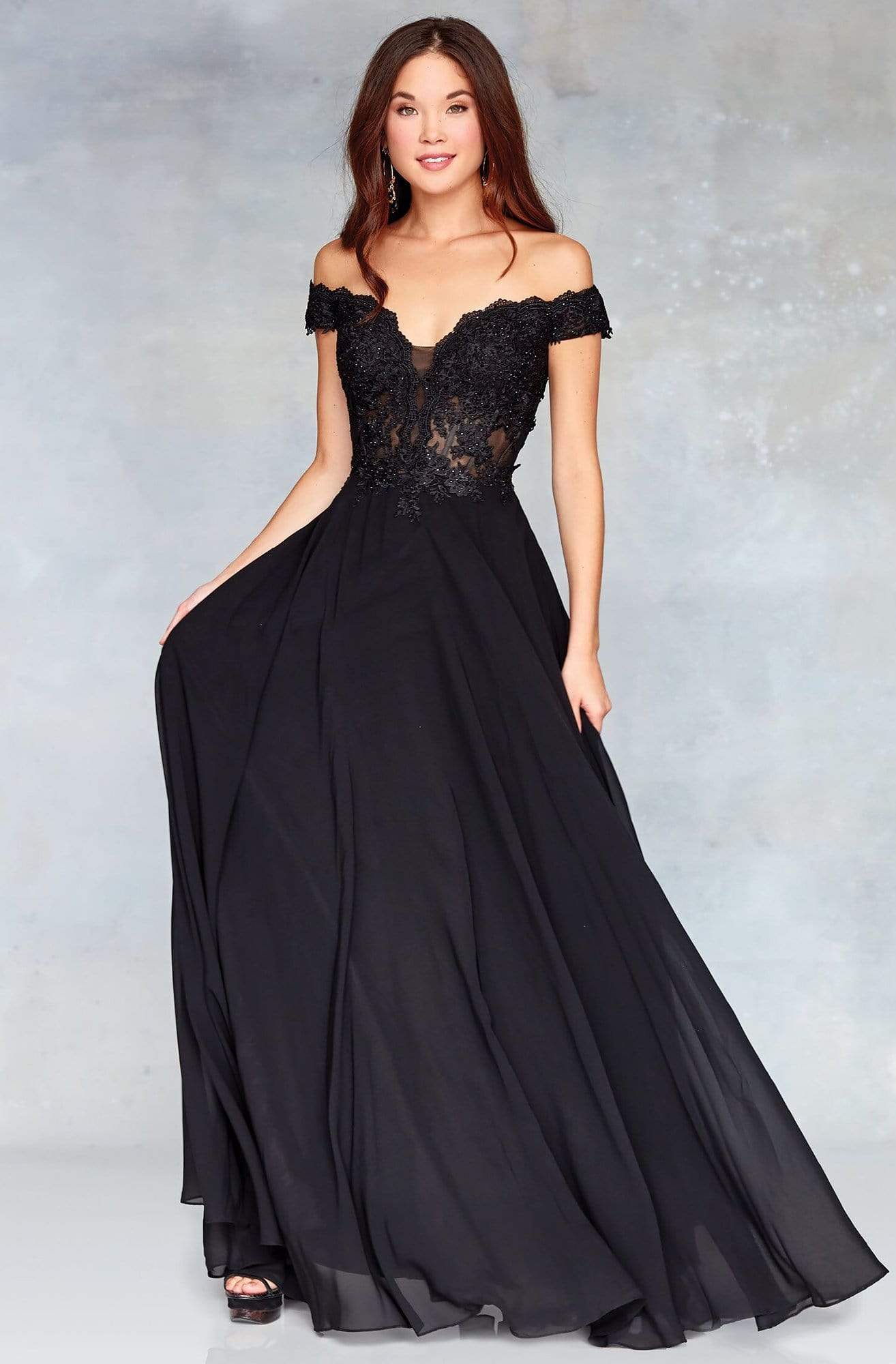 Prom A-Line Off-Shoulder Beaded Floor-Length Chiffon Gown 3774 by Clarisse 00 / DustyPeach Prom A-Line Off-Shoulder Beaded Floor-Length Chiffon Gown 3774 by Clarisse 00 / DustyPeach
