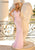 Clarisse - 810103 Patterned Detail Sequined Long Gown Prom Dresses 00 / IridescentPink
