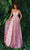 Clarisse - 810250 Sequin Print A-Line Gown Prom Dresses 0 / Pink/Nude