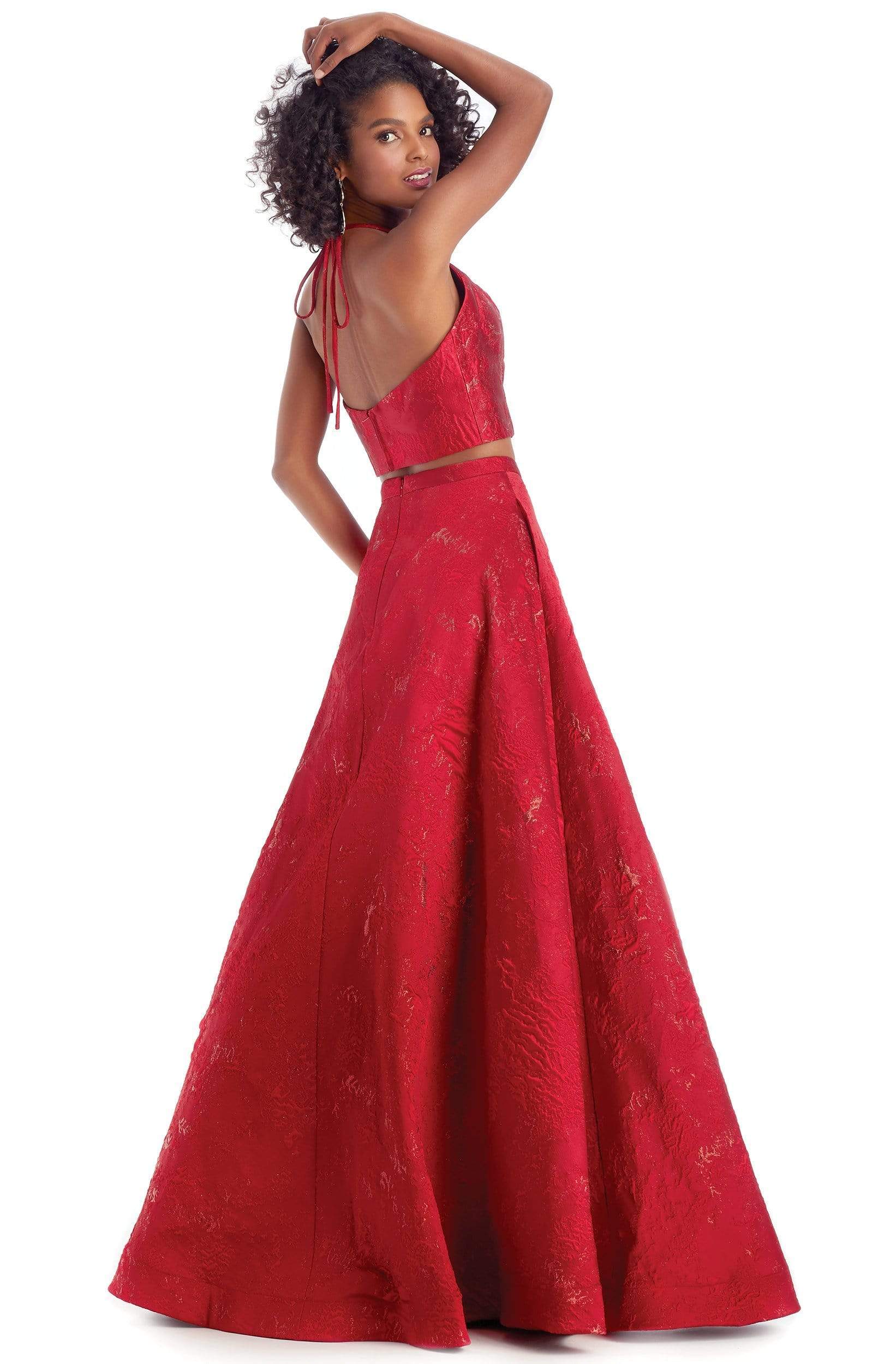 A-Line Halter Open-Back Embroidered Blend Dress 8229 by Clarisse 8 / Vamp Red A-Line Halter Open-Back Embroidered Blend Dress 8229 by Clarisse 8 / Vamp Red