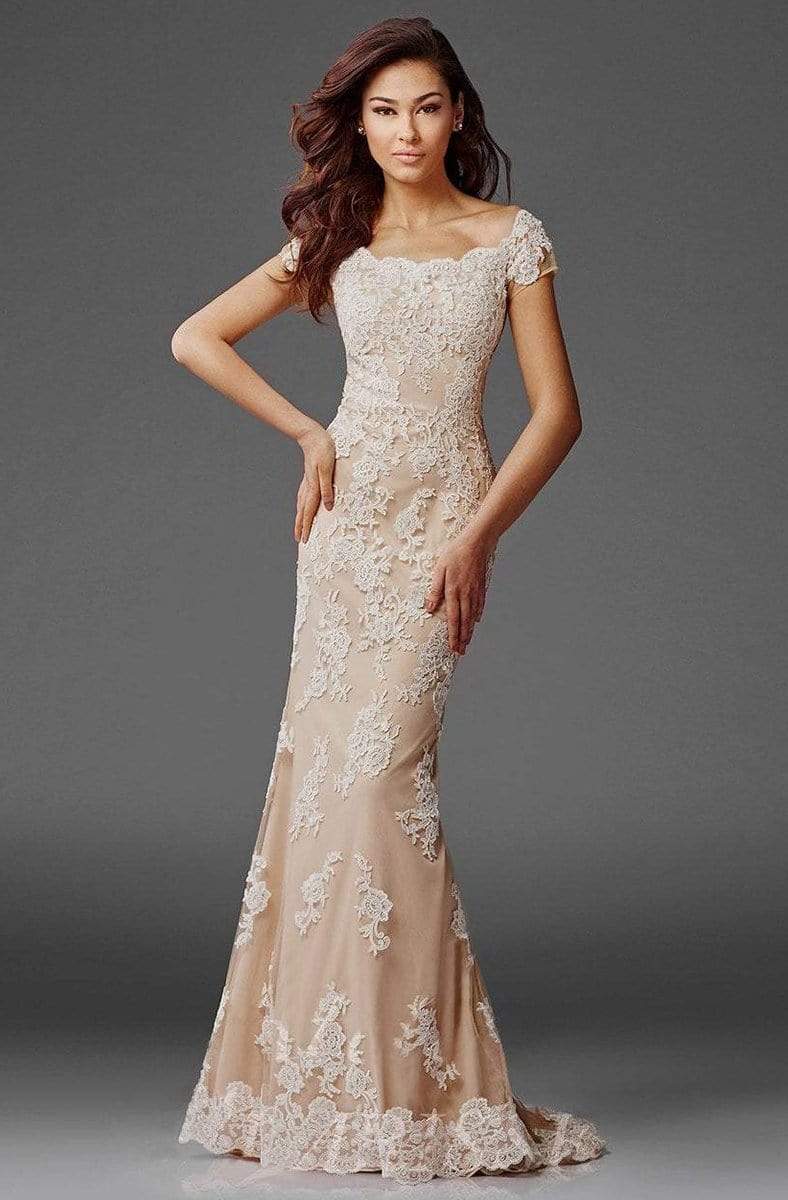 Formal Elegant Evening Lace Floor-Length Lace Gown M6417 by Clarisse 20 / Ivory/Nude Formal Elegant Evening Lace Floor-Length Lace Gown M6417 by Clarisse 20 / Ivory/Nude
