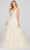 Colette for Mon Cheri - CL12138 Lace Applique Gossamer A-Line Gown Prom Dresses 00 / Ivory/Multi