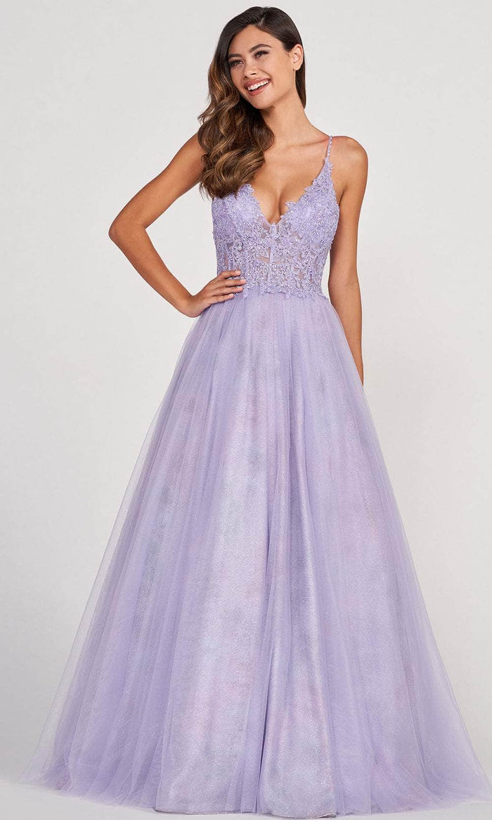 Colette for Mon Cheri CL2009 - Sheer A-Line Evening Dress Prom Dresses 00 / Lilac