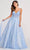 Colette For Mon Cheri CL2009 - Sheer A-Line Evening Dress In Blue