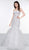 Colors Dress - 2067 Sequined Illusion Corset Tiered Gown Evening Dresses 0 / Off White/Nude