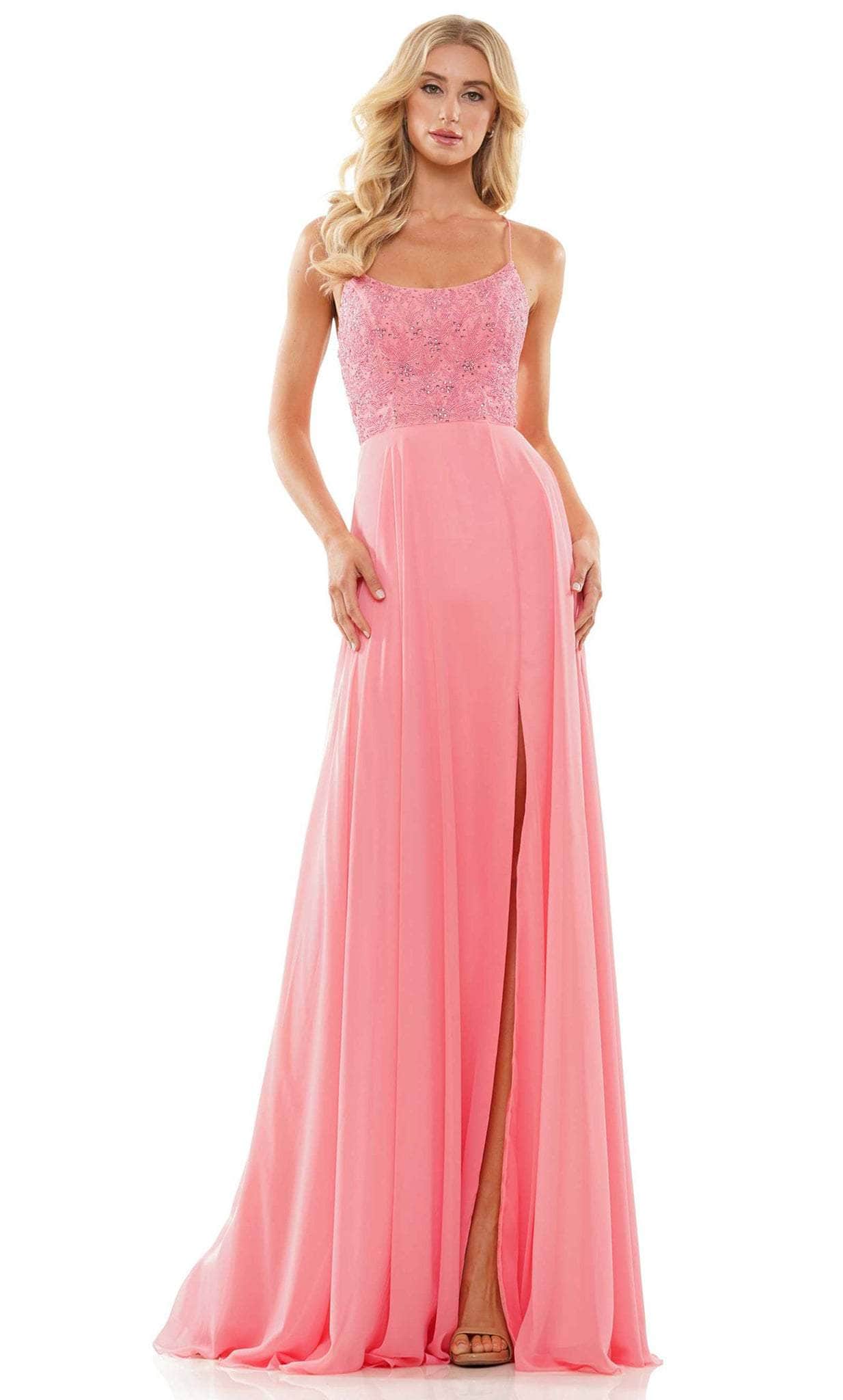 Colors Dress 2933 - Beaded Prom Dress with Slit Couture Candy Colors Dress 2933 - Beaded Prom Dress with Slit Couture Candy