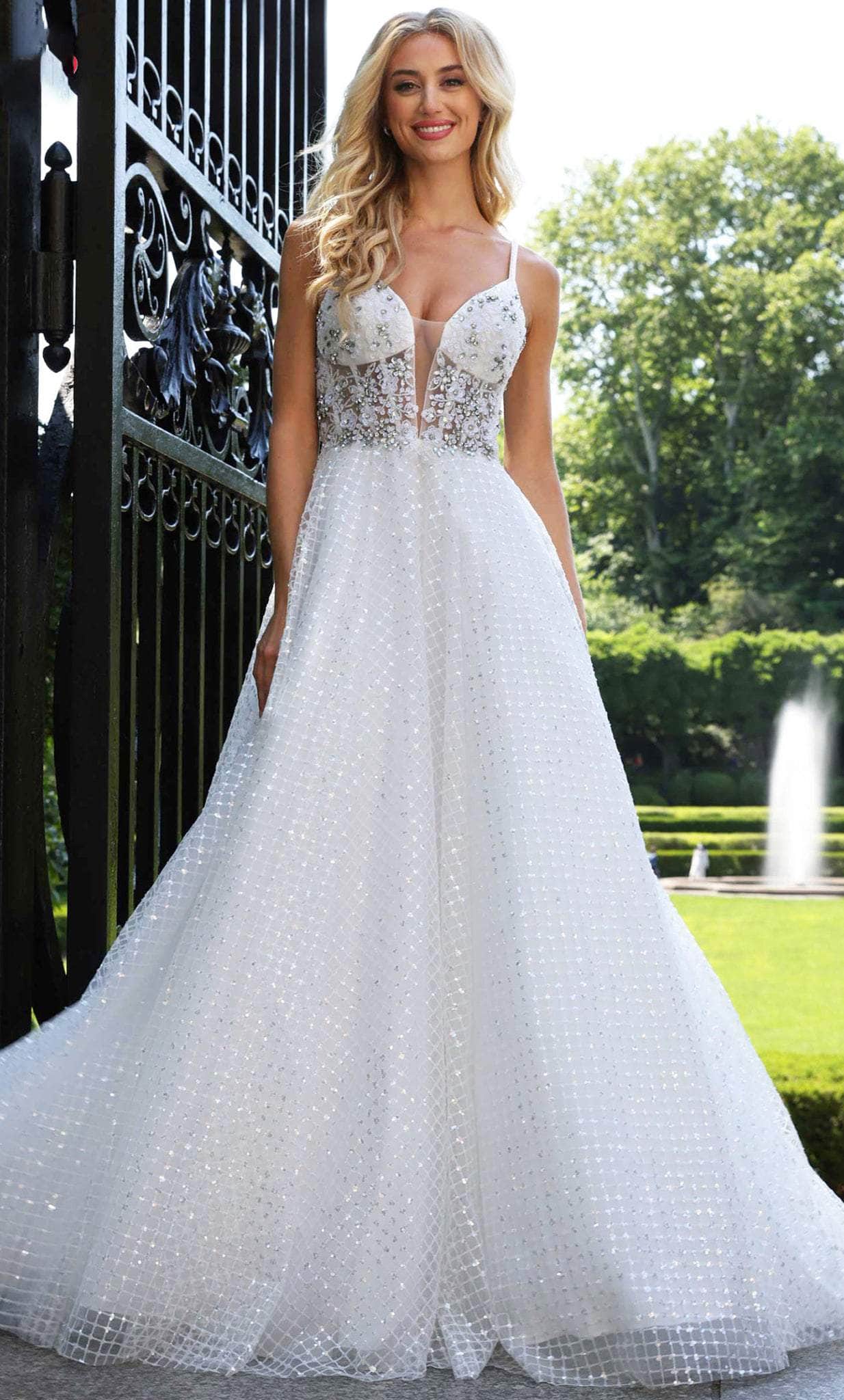 chinese dress ladies Ivory Embroidered Lattice Lace main image 1