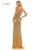 Colors Dress K144 - Plunging Halter Embellished Gown Special Occasion Dress
