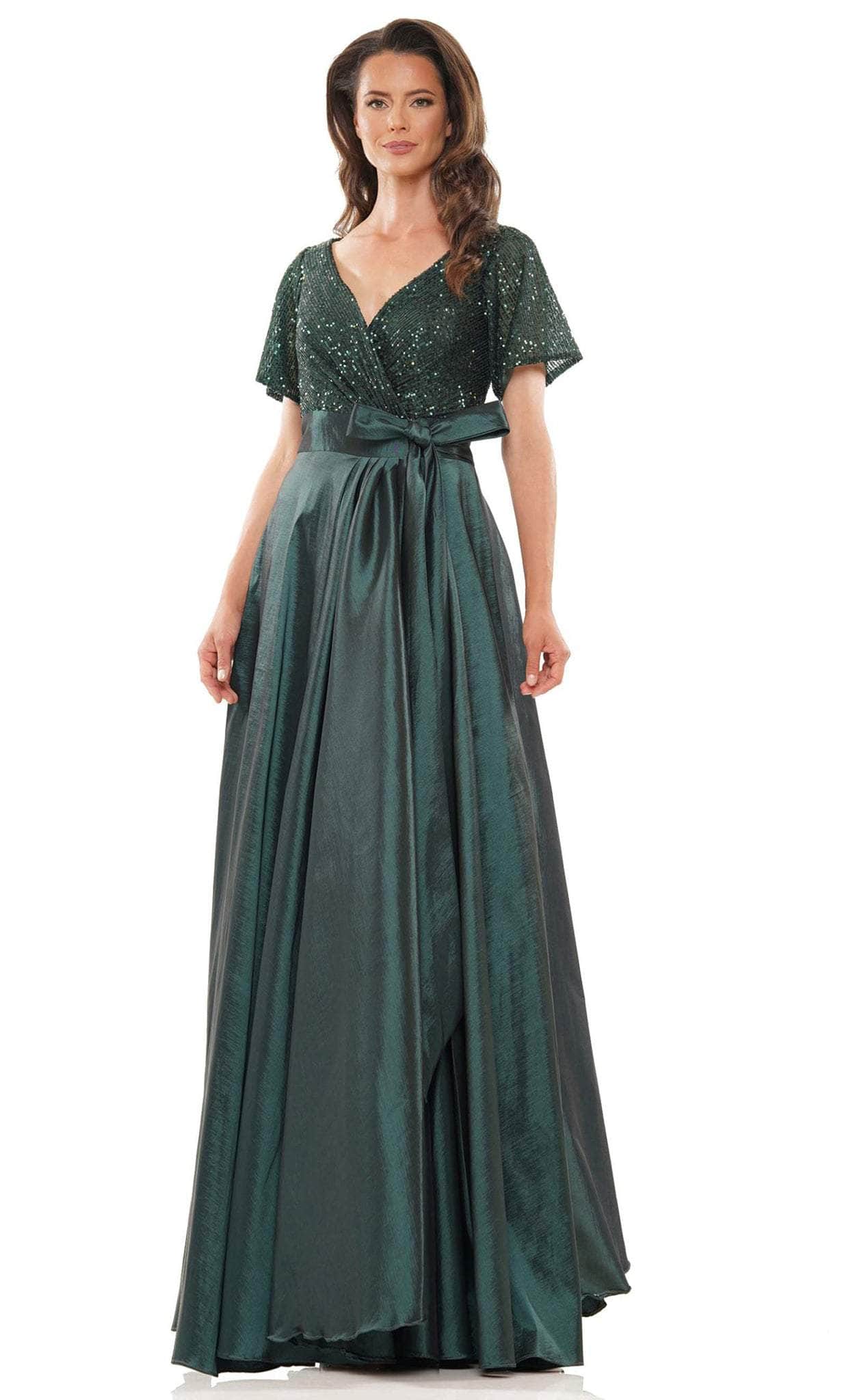 Colors Dress M316 - Sequined V-Neck Taffeta Formal Gown Couture Candy Colors Dress M316 - Sequined V-Neck Taffeta Formal Gown Couture Candy