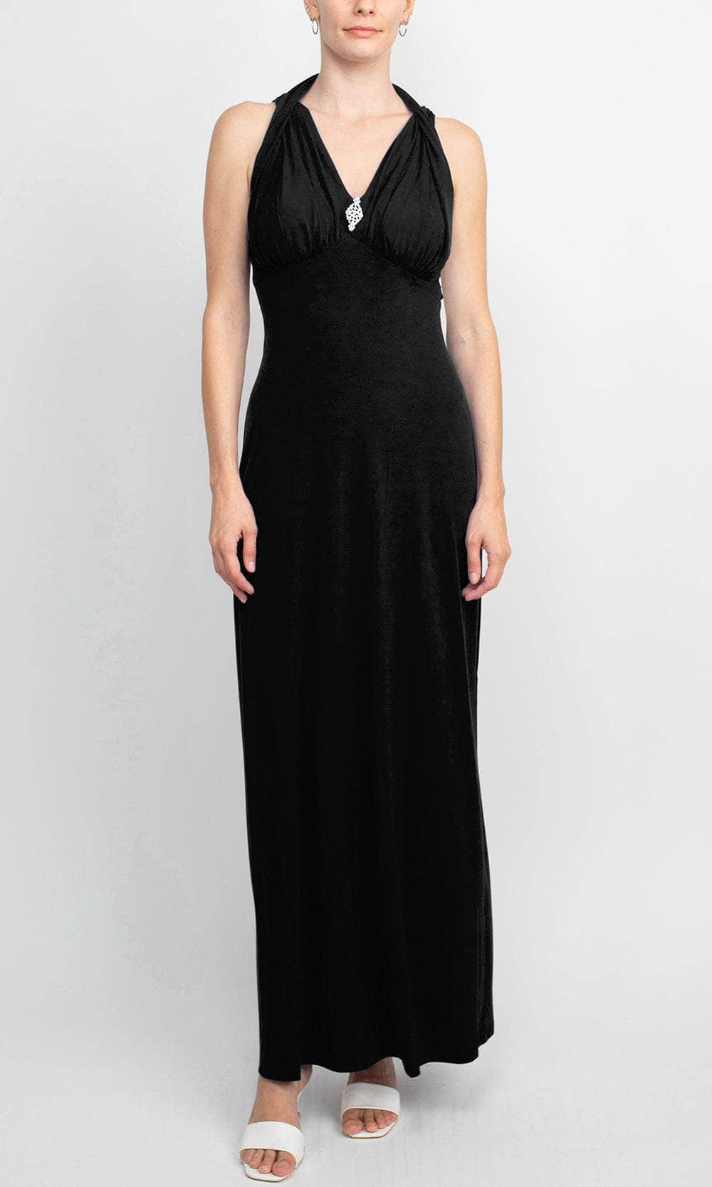 Connected Apparel T1312988M1 - Cross Neck Evening Dress Connected Apparel T1312988M1 - Cross Neck Evening Dress
