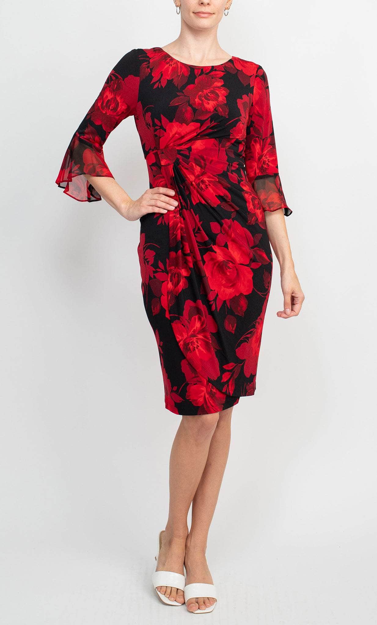 Connected Apparel TEZ57985 - Floral Printed Midi Sheath Dress Couture Candy Connected Apparel TEZ57985 - Floral Printed Midi Sheath Dress Couture Candy