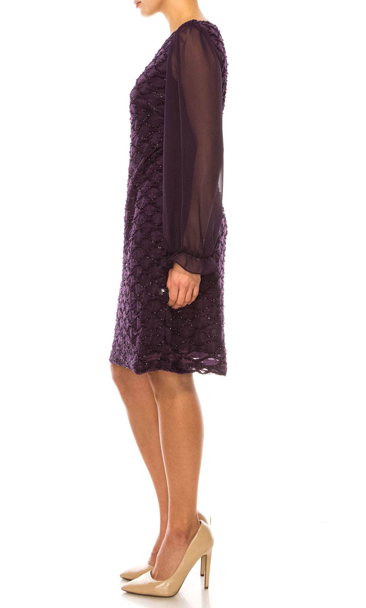 connected apparel chiffon dresses Connected Apparel TKH47900 - Short Mesh Sheath Dress