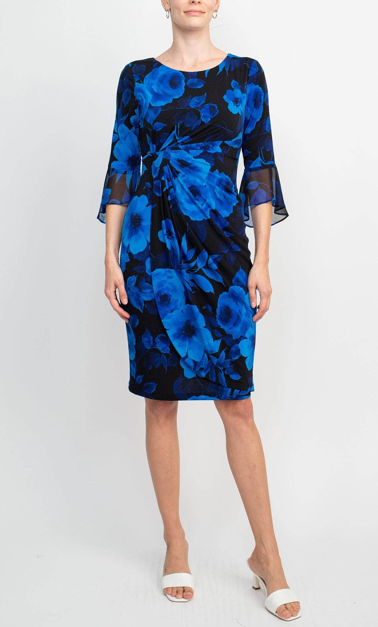 Connected Apparel TMJ37985 - Flutter Sleeve Sheath Midi Dress Connected Apparel TMJ37985 - Flutter Sleeve Sheath Midi Dress