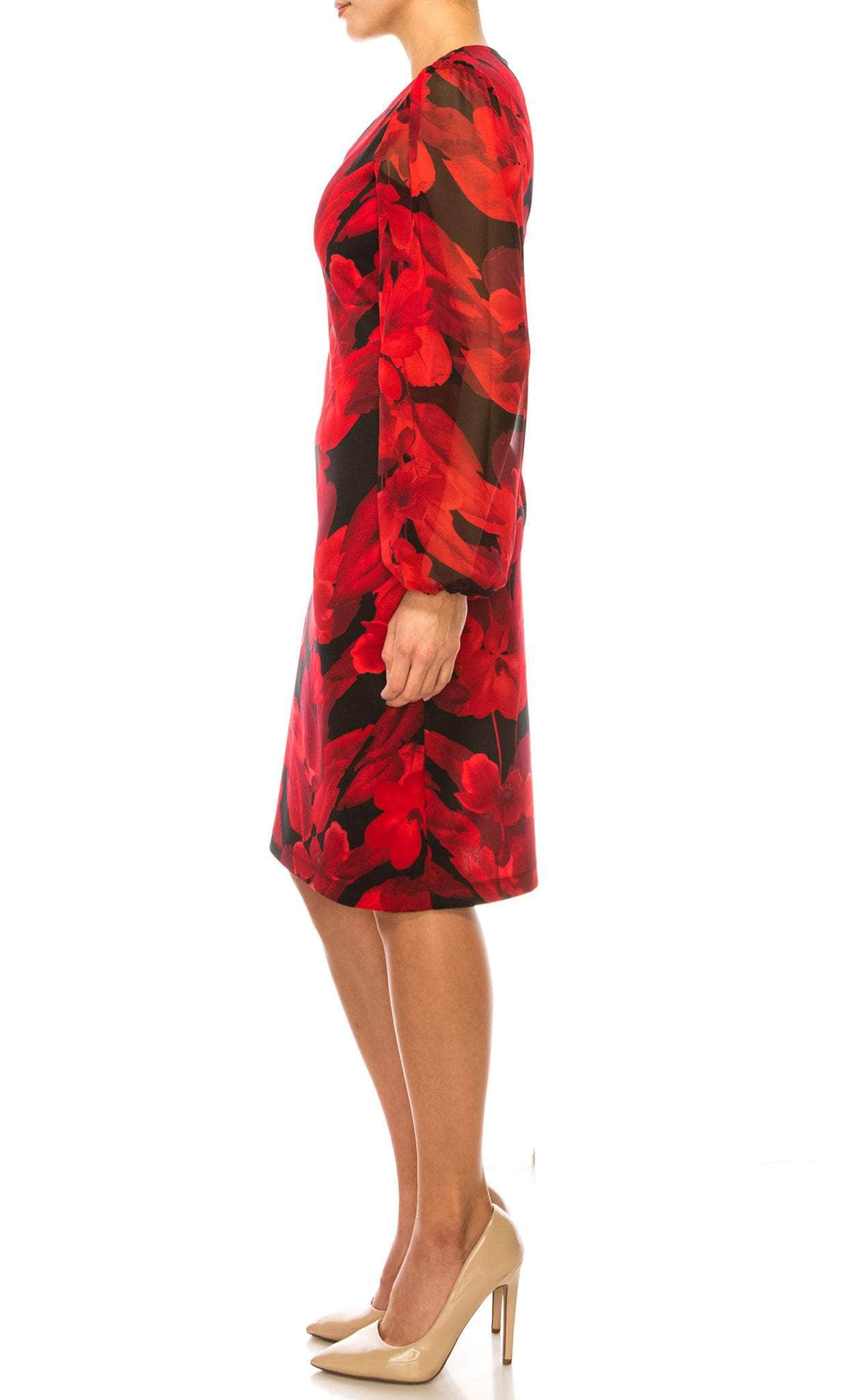 connected apparel red dress TPN10681 * Designed for hand washing Connected Apparel Short Fitted Cocktail