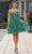 Damas 9613 - Sleeveless Floral Patterned Cocktail Dress Cocktail Dresses 00 / Emerald