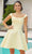 Damas 9615 - Scoop Neck Corset Cocktail Dress Cocktail Dresses