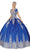 Dancing Queen - 1494 Sweetheart Neck Gold Applique Ballgown Quinceanera Dresses XS / Royal Blue