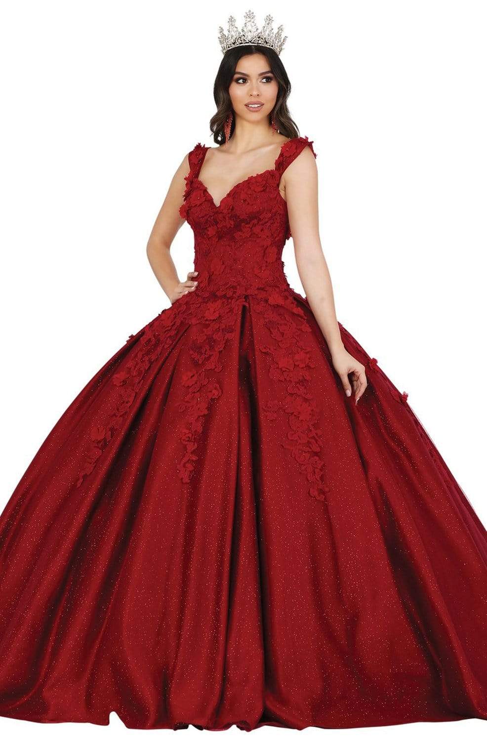 Dancing Queen - 1501 Floral Appliqued Corset Ballgown Couture Candy Dancing Queen - 1501 Floral Appliqued Corset Ballgown Couture Candy