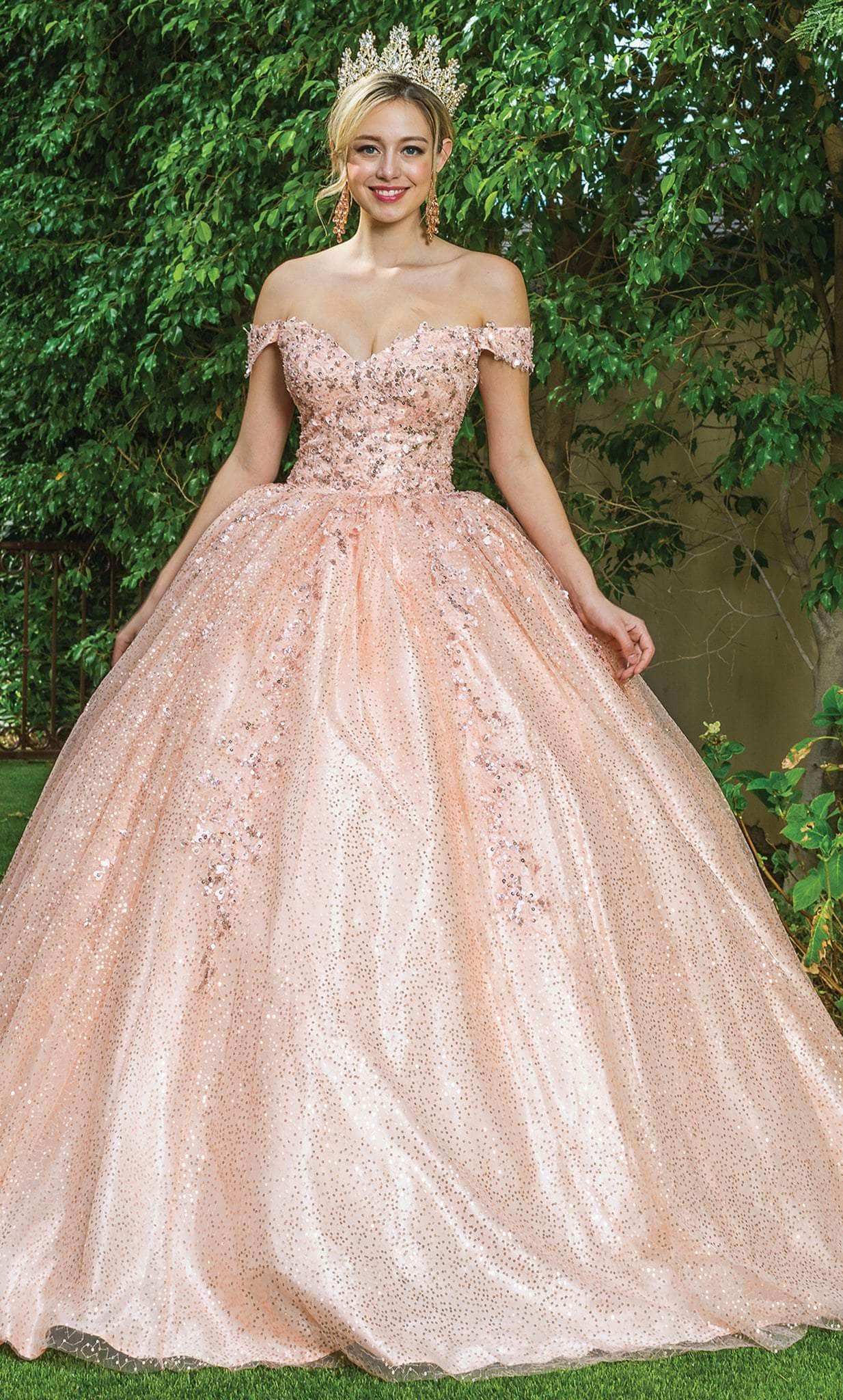 Dancing Queen 1595 - Sequin Adorned Quinceanera Ballgown Dancing Queen 1595 - Sequin Adorned Quinceanera Ballgown