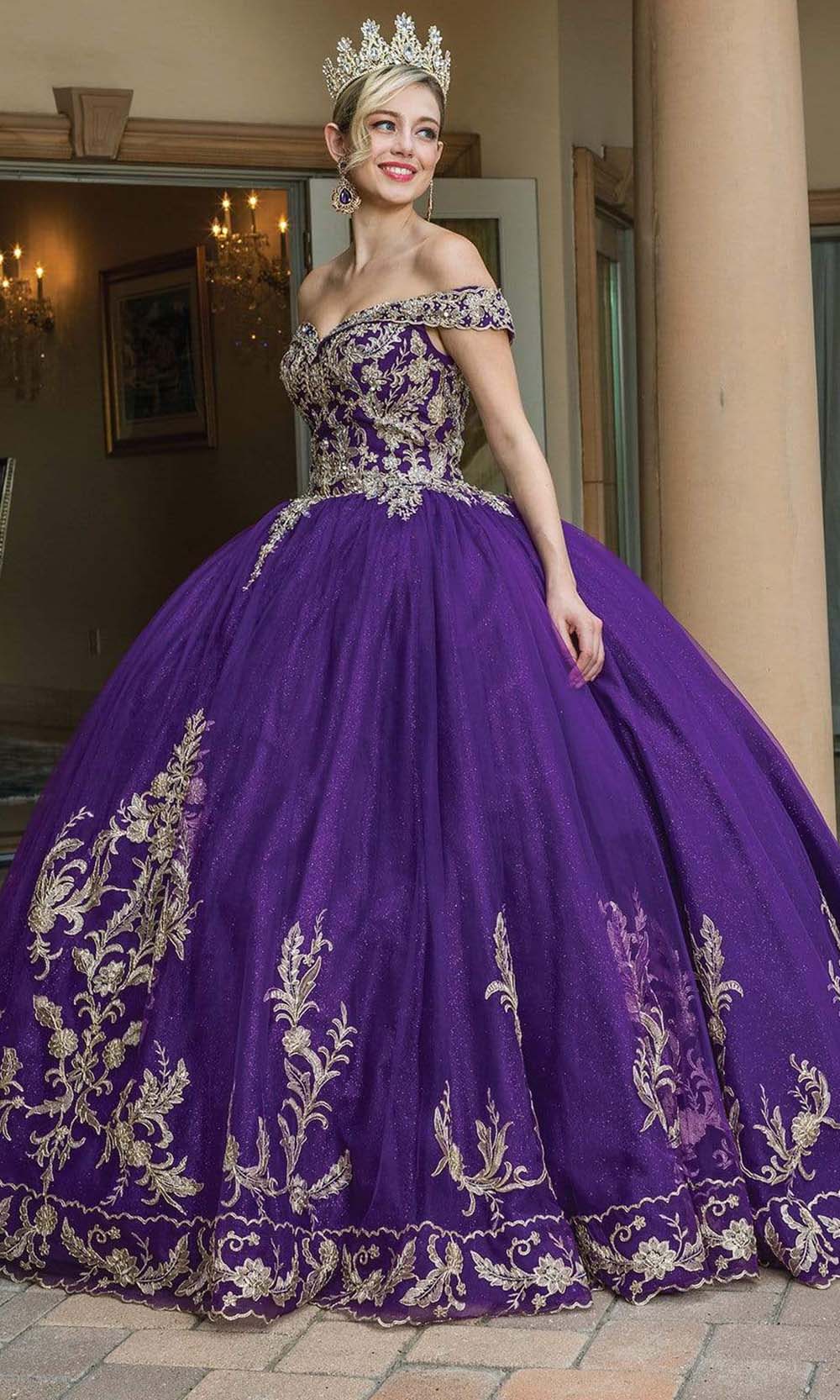 Dancing Queen - 1596 Embroidered Off Shoulder Ballgown Couture Candy Dancing Queen - 1596 Embroidered Off Shoulder Ballgown Couture Candy