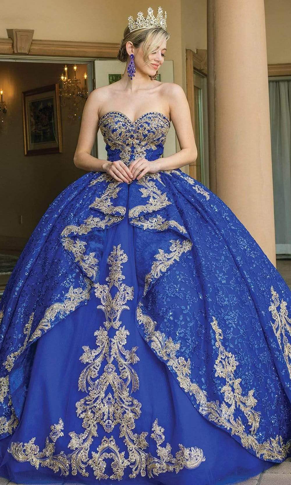 Dancing Queen - 1650 Strapless Royalty Motif Ballgown Dancing Queen - 1650 Strapless Royalty Motif Ballgown