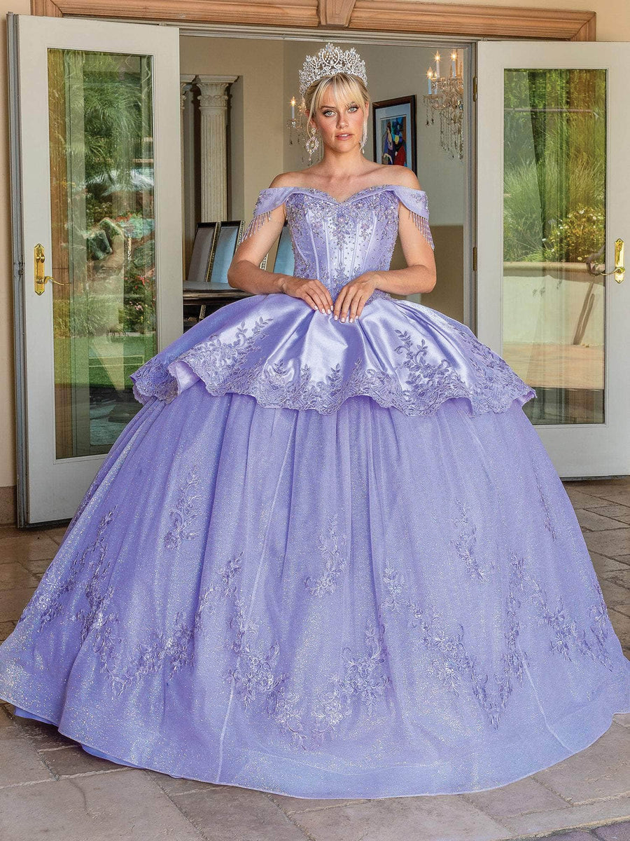 Dancing Queen - 1246 Embellished Off-Shoulder Quinceanera Ballgown main image 0