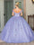 Dancing Queen 1703 - Floral Appliqued V-Neck Ballgown Quinceanera Dresses