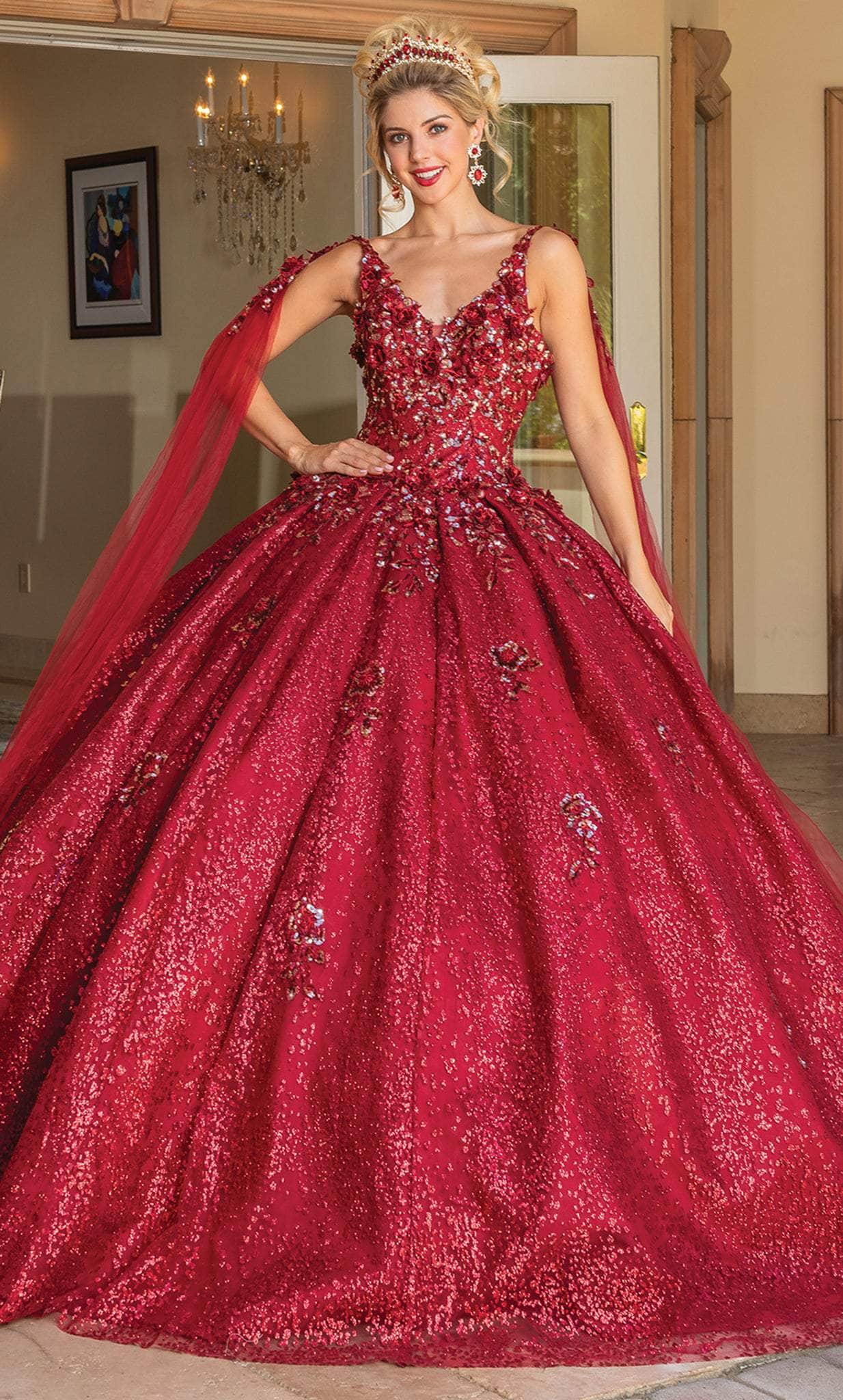 Dancing Queen 1764 - Embellished V-Neck Ballgown Couture Candy Dancing Queen 1764 - Embellished V-Neck Ballgown Couture Candy