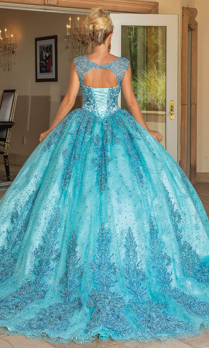Dancing Queen - 8947 Shimmering Strapless Ruffled Quinceanera Ballgown