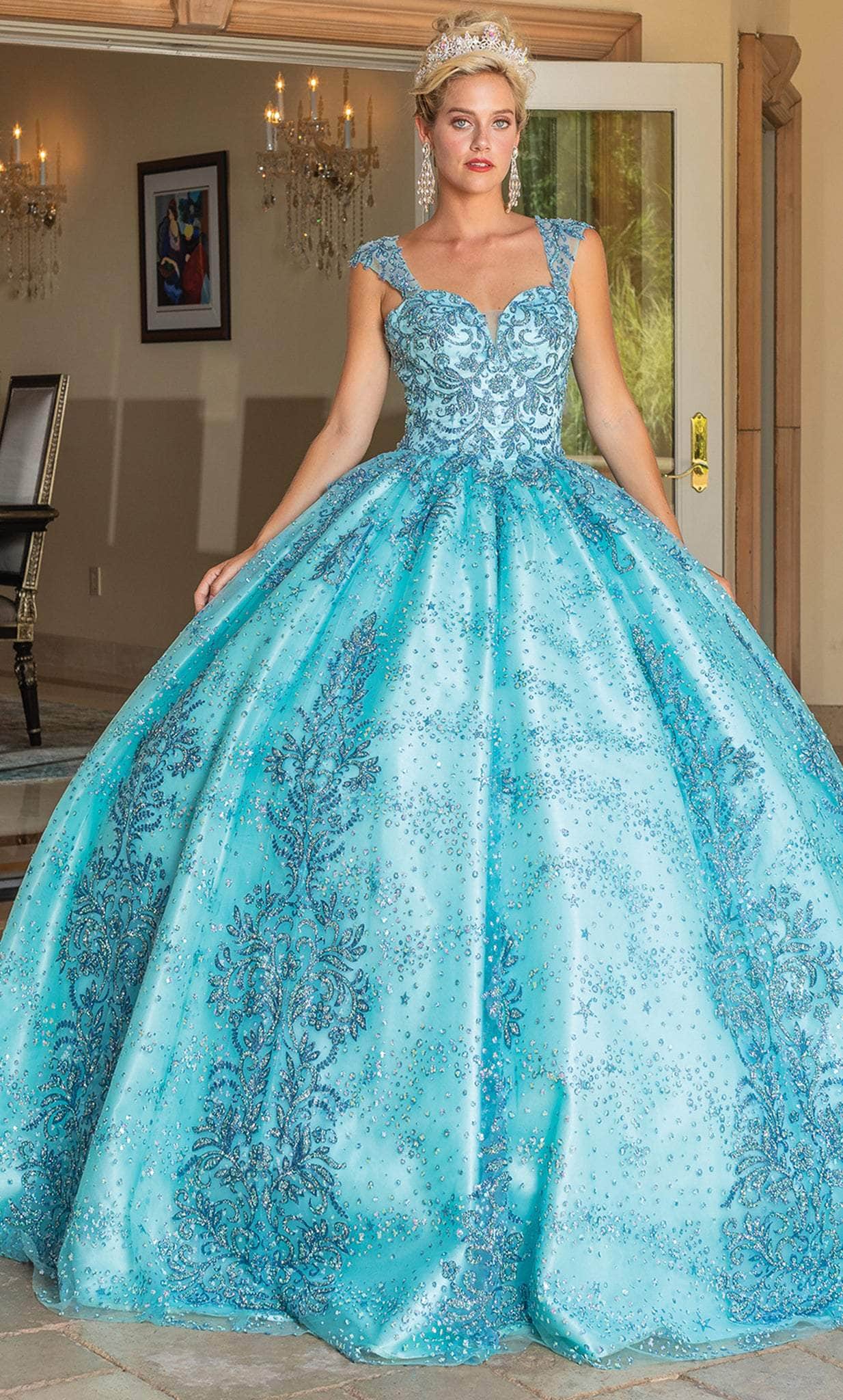 Dancing Queen 1784 - Cap Sleeve Glitter Quinceanera Ballgown Dancing Queen 1784 - Cap Sleeve Glitter Quinceanera Ballgown