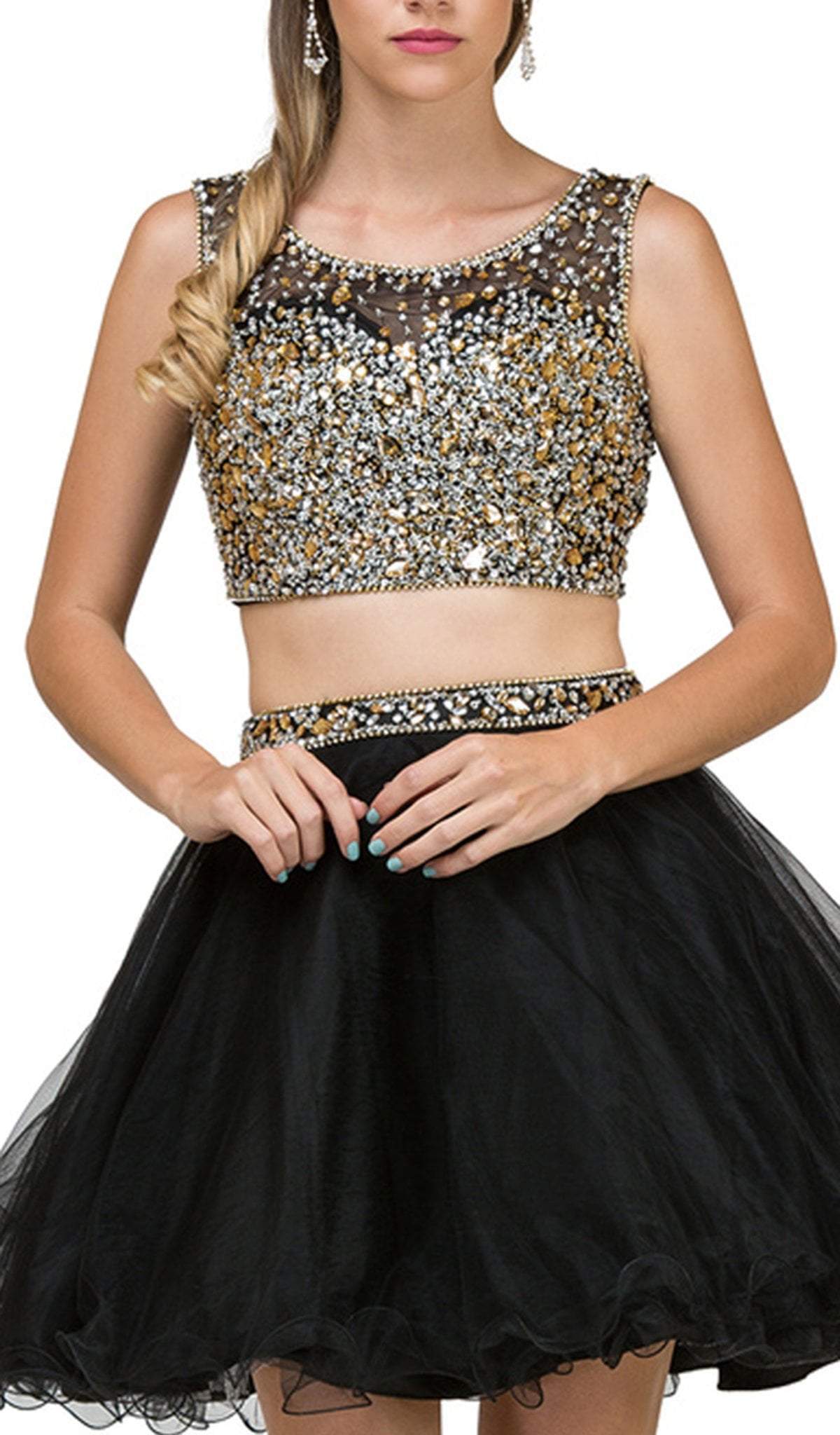 Dancing Queen 2007 Two Piece Jeweled A-line Cocktail Dress