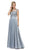 Dancing Queen - 2121 Sheer Floral A Line Evening Gown Special Occasion Dress XS / Silver