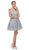 Dancing Queen - 2156 Halter Floral Appliques Tulle Cocktail Dress Special Occasion Dress XS / Silver