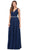 Dancing Queen - 2161 Beaded Lace V-neck A-line Prom Dress Special Occasion Dress XS / Navy