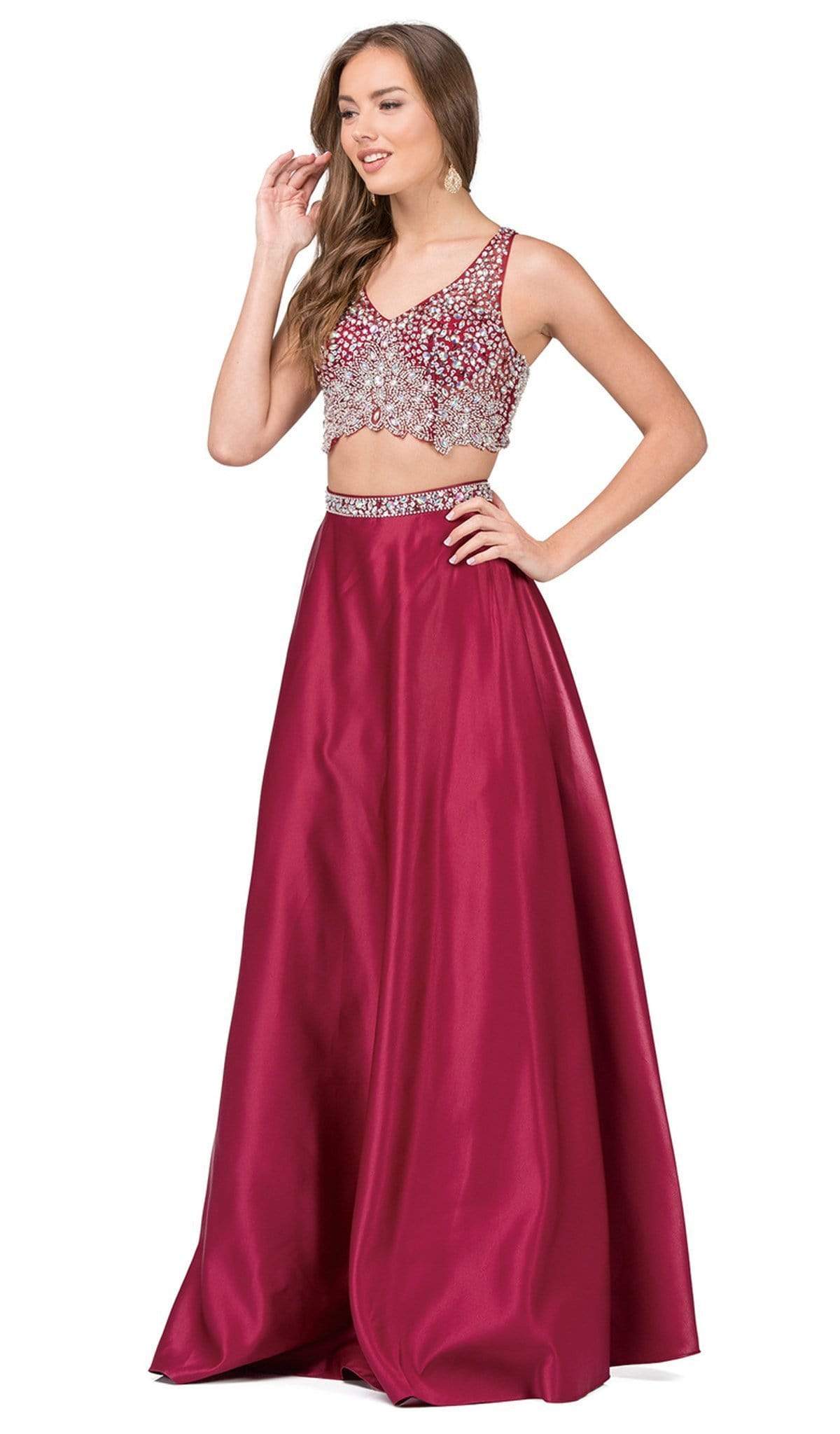 Dancing Queen - 2243 Two Piece Bejeweled A-line Prom Dress Couture Candy Dancing Queen - 2243 Two Piece Bejeweled A-line Prom Dress Couture Candy