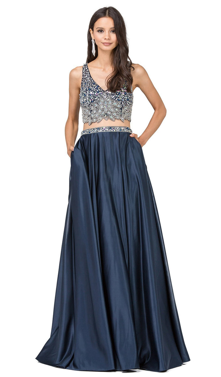Dancing Queen - 3092 Bejeweled V-neck A-line Homecoming Dress main image 0