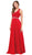 Dancing Queen - 2332 Lace V-neck A-line Prom Dress With Open Back Special Occasion Dress XS / Red