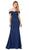 Dancing Queen - 2409 Beaded Lace Off The Shoulder Sheath Prom Dress Special Occasion Dress XS / Navy
