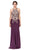 Dancing Queen - 2457 Gold Applique Halter Trumpet Prom Dress Special Occasion Dress XS / Plum