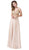 Dancing Queen - 2494 Jewel Encrusted Bodice A-Line Chiffon Gown Prom Dresses XS / Champagne