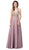 Dancing Queen - 2494 Jewel Encrusted Bodice A-Line Chiffon Gown Prom Dresses XS / Mocha