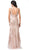 Dancing Queen - 2515 Deep V-Neck Beaded Trumpet Gown Special Occasion Dress