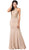 Dancing Queen - 2555 Embroidered Halter Long Trumpet Gown Special Occasion Dress XS / Champagne