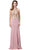 Dancing Queen - 2555 Embroidered Halter Long Trumpet Gown Special Occasion Dress XS / Dusty Pink