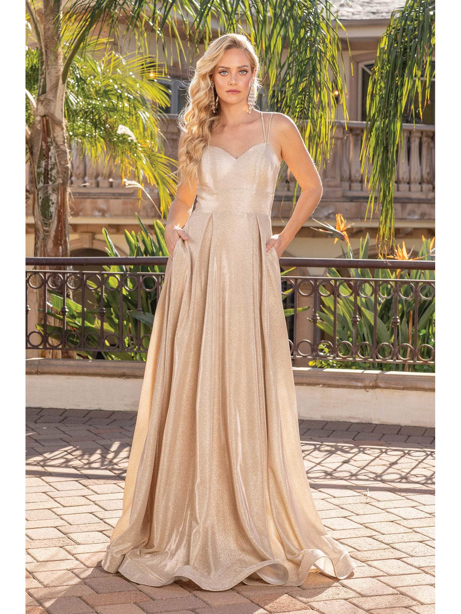 Dancing Queen - 2611 Sweetheart Lace Up Back Metallic Jersey Gown Couture Candy Dancing Queen - 2611 Sweetheart Lace Up Back Metallic Jersey Gown Couture Candy